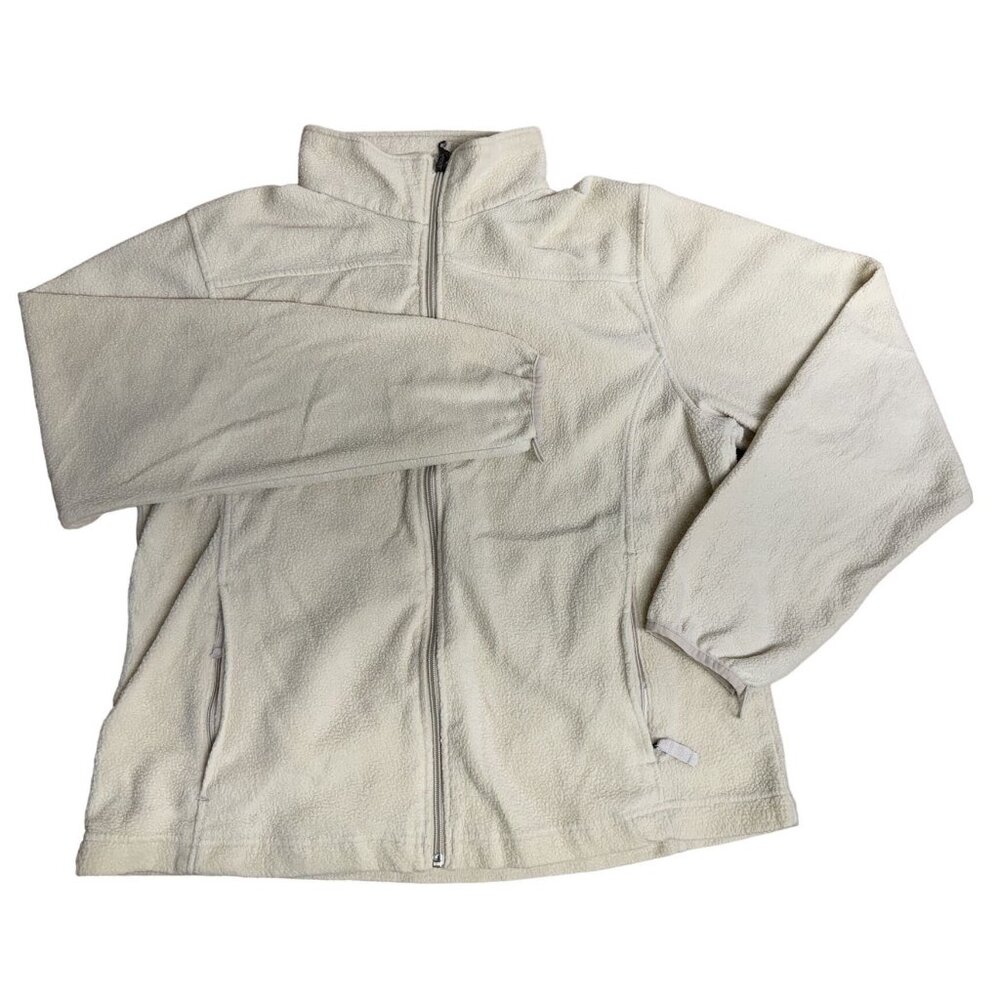 Steve & Barrys XL Beige Fleece Jacket With Full Zip & Front Pockets Warm Fall